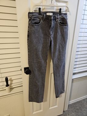 Abercrombie & Fitch Gray Washed '90s Straight Mid Rise Jeans